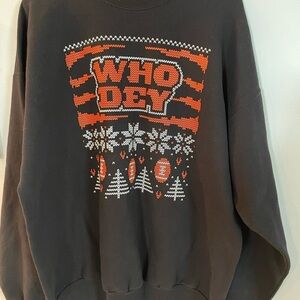 Bengals NFL WhoDey sweatshirt Hanes Graphic Sweatshirt Mens XL